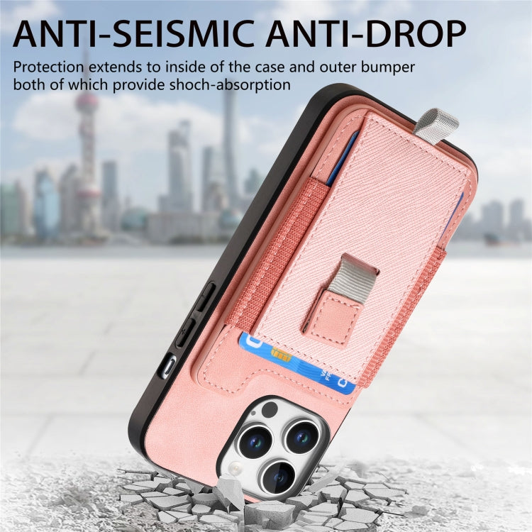 For iPhone 14 Pro Retro Magsafe Cross Leather Pull-Out Card Bag Back Phone Case