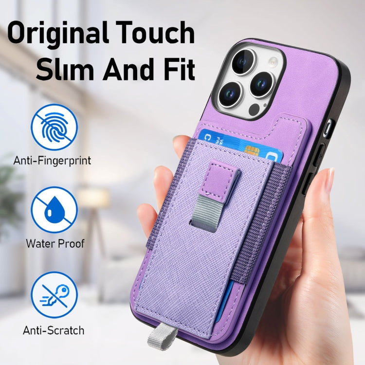 For iPhone 13 Pro Max Retro Magsafe Cross Leather Pull-Out Card Bag Back Phone Case