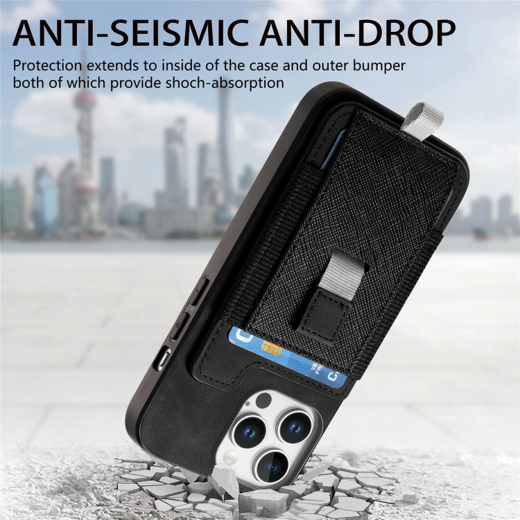 For iPhone 13 Retro Magsafe Cross Leather Pull-Out Card Bag Back Phone Case