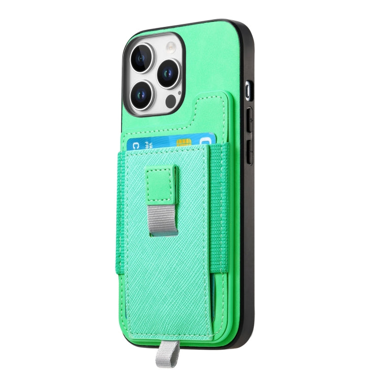For iPhone 11 Pro Max Retro Magsafe Cross Leather Pull-Out Card Bag Back Phone Case