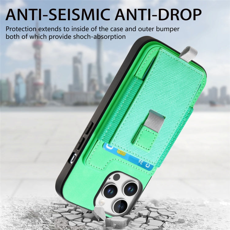 For iPhone 11 Pro Max Retro Magsafe Cross Leather Pull-Out Card Bag Back Phone Case