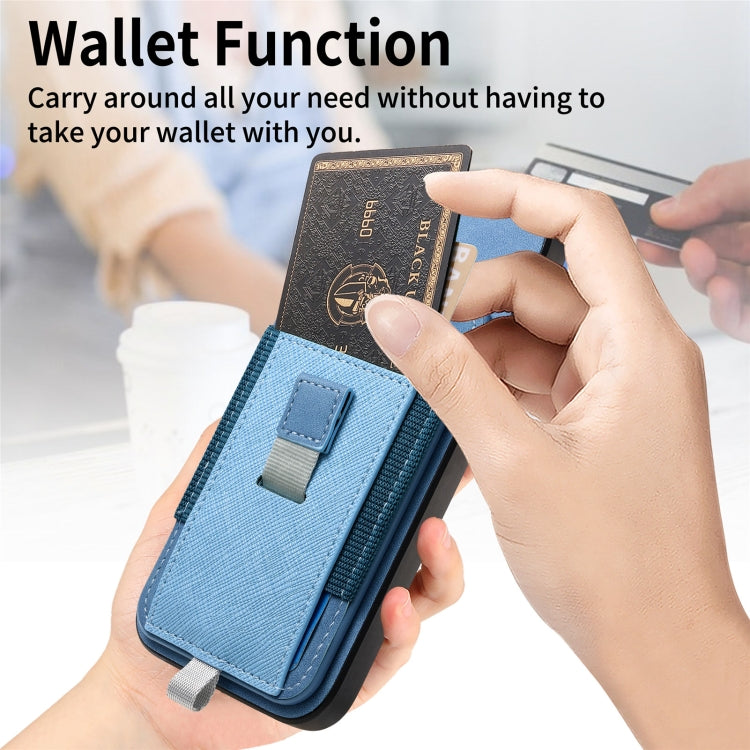 For iPhone 7 / 8 / SE 2022 Retro Magsafe Cross Leather Pull-Out Card Bag Back Phone Case