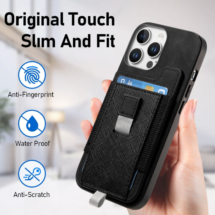For iPhone 7 / 8 / SE 2022 Retro Magsafe Cross Leather Pull-Out Card Bag Back Phone Case