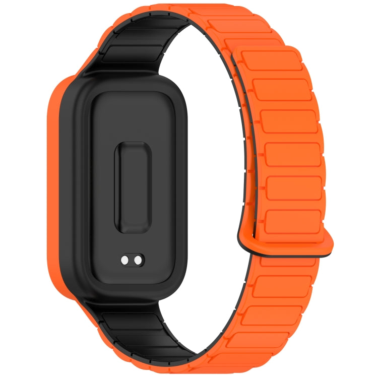 For Xiaomi Band 9 Active Dual Color Soft Case Integrated Magnetic Silicone Watch Band
