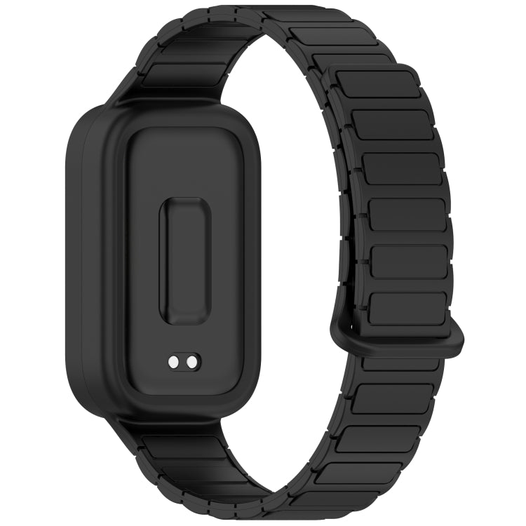 For Xiaomi Band 9 Active Dual Color Soft Case Integrated Magnetic Silicone Watch Band
