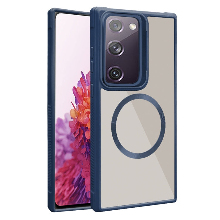 For Samsung Galaxy S20 FE Plated CD Texture MagSafe Acrylic Hybrid TPU Phone Case