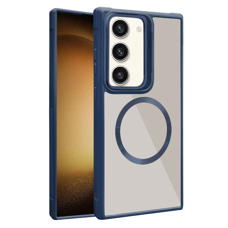 For Samsung Galaxy S23+ 5G Plated CD Texture MagSafe Acrylic Hybrid TPU Phone Case