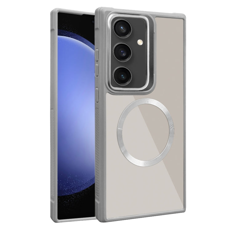 For Samsung Galaxy S23 FE 5G Plated CD Texture MagSafe Acrylic Hybrid TPU Phone Case