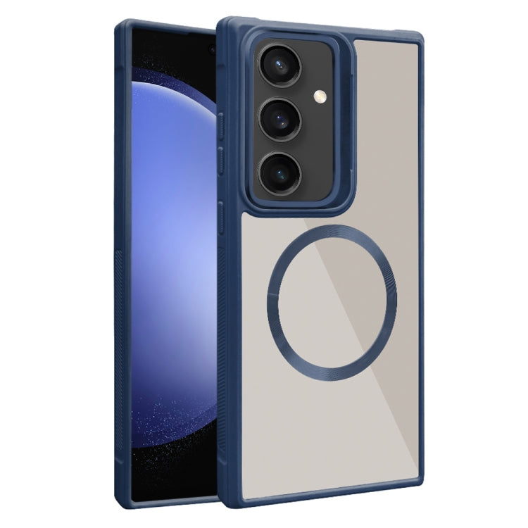 For Samsung Galaxy S23 FE 5G Plated CD Texture MagSafe Acrylic Hybrid TPU Phone Case