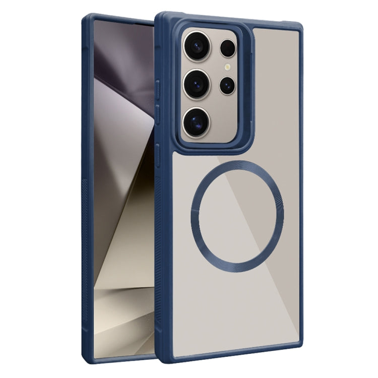 For Samsung Galaxy S25 Ultra 5G Plated CD Texture MagSafe Acrylic Hybrid TPU Phone Case