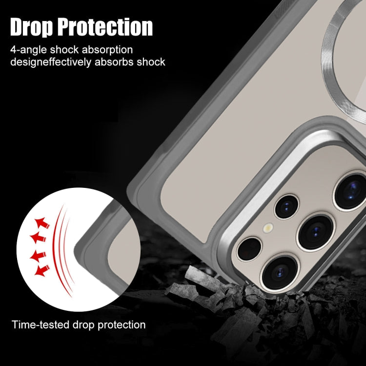 For Samsung Galaxy S25 Ultra 5G Plated CD Texture MagSafe Acrylic Hybrid TPU Phone Case