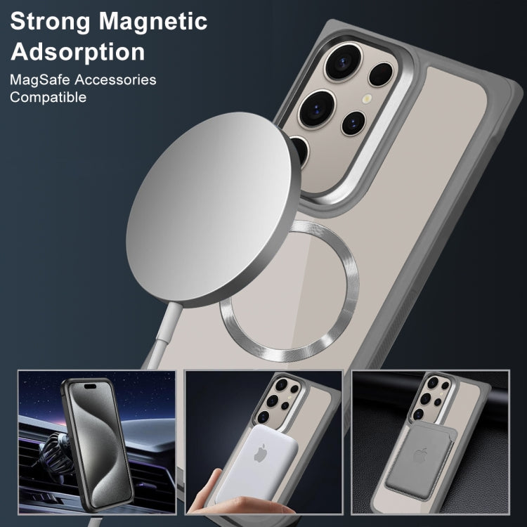 For Samsung Galaxy S24 FE 5G Plated CD Texture MagSafe Acrylic Hybrid TPU Phone Case