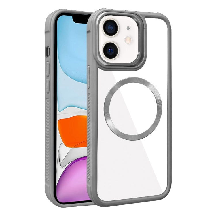 For iPhone 11 Plated CD Texture MagSafe Acrylic Hybrid TPU Phone Case