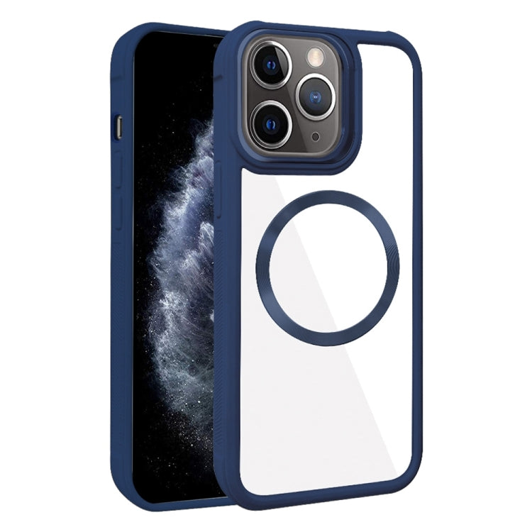 For iPhone 11 Pro Max Plated CD Texture MagSafe Acrylic Hybrid TPU Phone Case