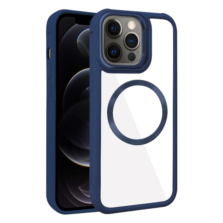 For iPhone 12 Pro Plated CD Texture MagSafe Acrylic Hybrid TPU Phone Case