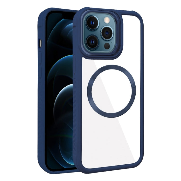 For iPhone 12 Pro Max Plated CD Texture MagSafe Acrylic Hybrid TPU Phone Case