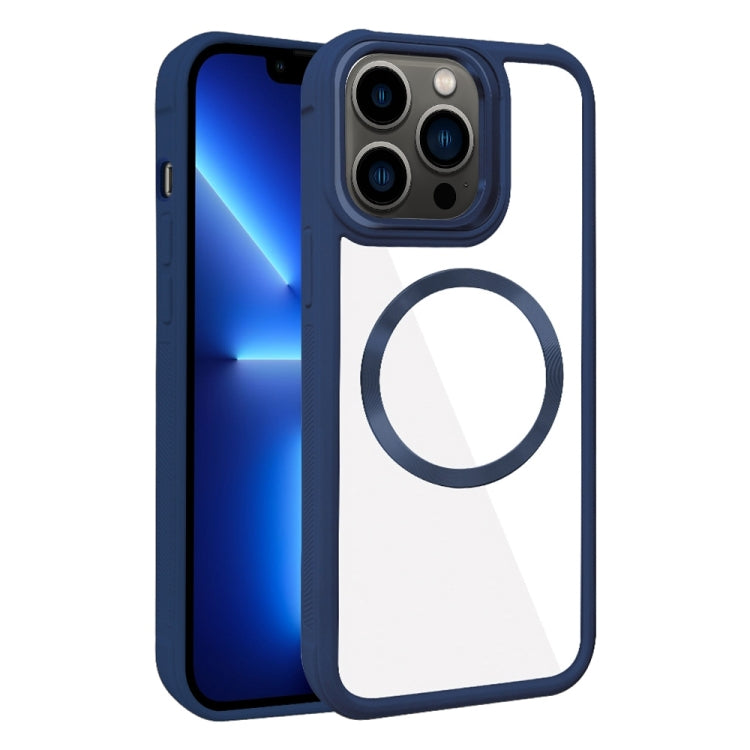 For iPhone 13 Pro Plated CD Texture MagSafe Acrylic Hybrid TPU Phone Case