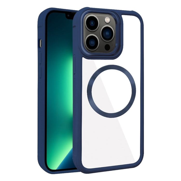 For iPhone 13 Pro Max Plated CD Texture MagSafe Acrylic Hybrid TPU Phone Case