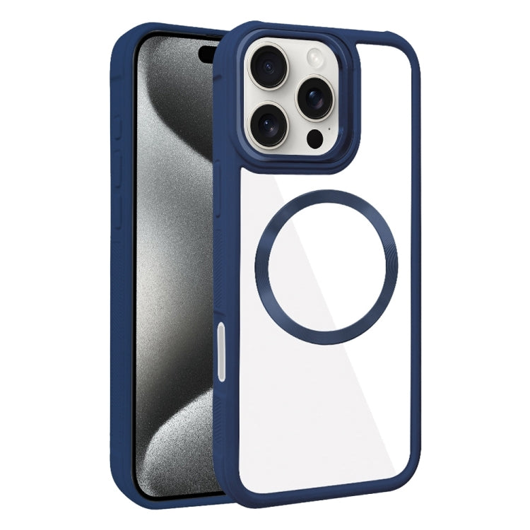 For iPhone 15 Pro Max Plated CD Texture MagSafe Acrylic Hybrid TPU Phone Case
