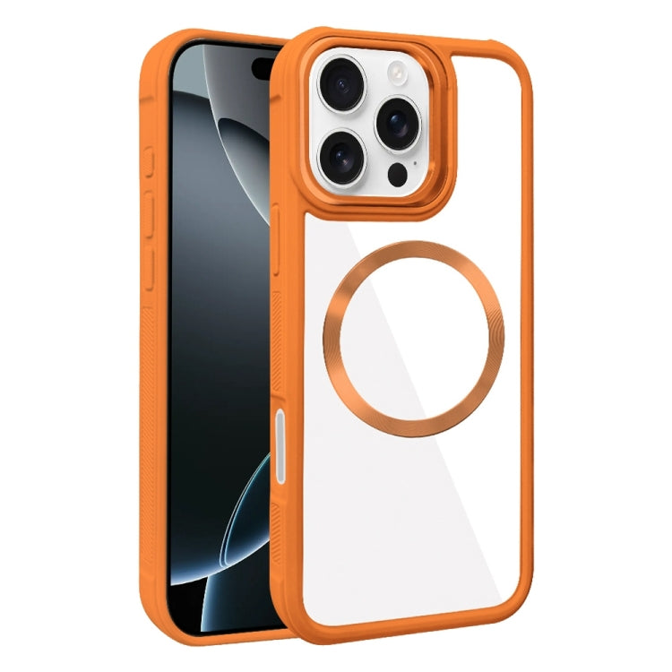 For iPhone 16 Pro Max Plated CD Texture MagSafe Acrylic Hybrid TPU Phone Case