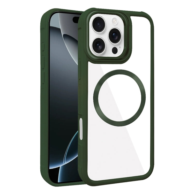 For iPhone 16 Pro Max Plated CD Texture MagSafe Acrylic Hybrid TPU Phone Case