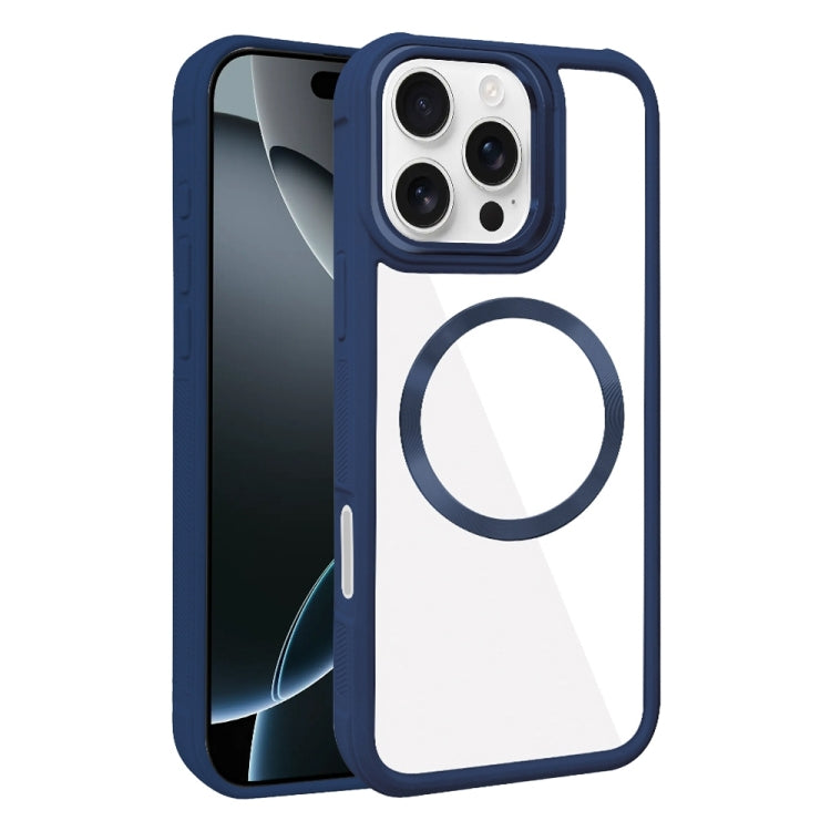 For iPhone 16 Pro Max Plated CD Texture MagSafe Acrylic Hybrid TPU Phone Case