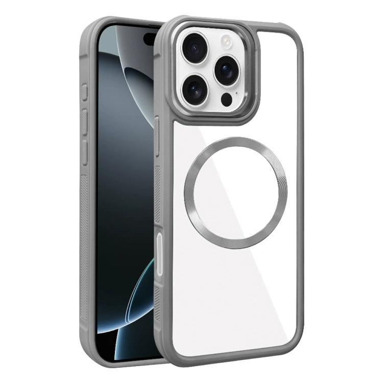 For iPhone 16 Pro Plated CD Texture MagSafe Acrylic Hybrid TPU Phone Case