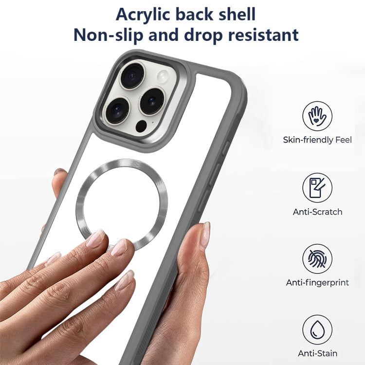 For iPhone 13 Pro Max Plated CD Texture MagSafe Acrylic Hybrid TPU Phone Case