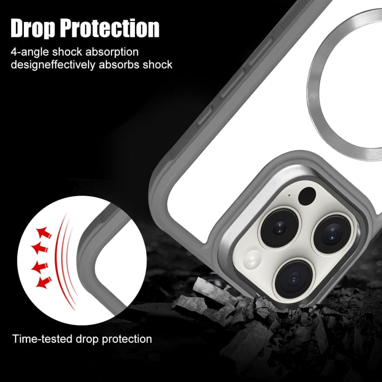 For iPhone 16 Plated CD Texture MagSafe Acrylic Hybrid TPU Phone Case