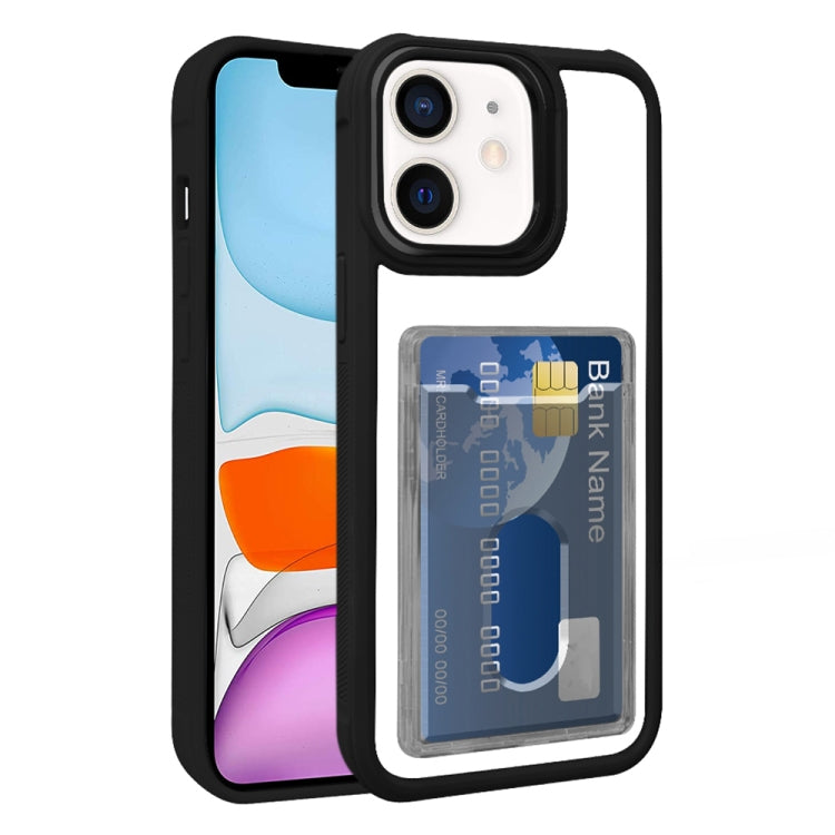 For iPhone 11 Electroplated Card Bag Acrylic Hybrid TPU Phone Case