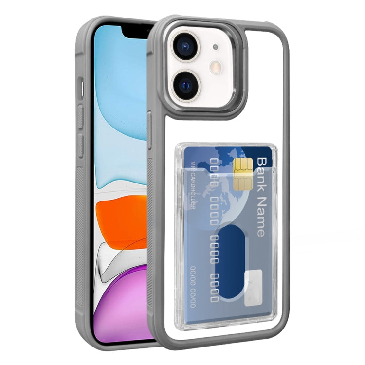 For iPhone 11 Electroplated Card Bag Acrylic Hybrid TPU Phone Case
