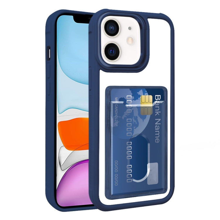 For iPhone 11 Electroplated Card Bag Acrylic Hybrid TPU Phone Case