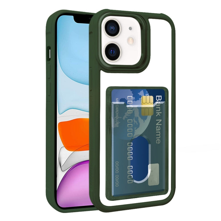 For iPhone 11 Electroplated Card Bag Acrylic Hybrid TPU Phone Case