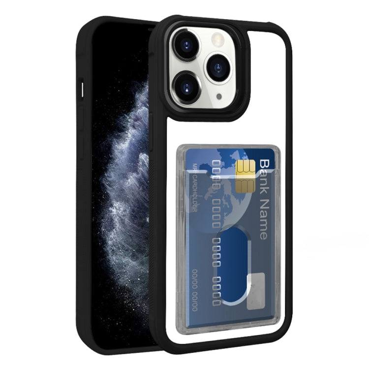 For iPhone 11 Pro Max Electroplated Card Bag Acrylic Hybrid TPU Phone Case