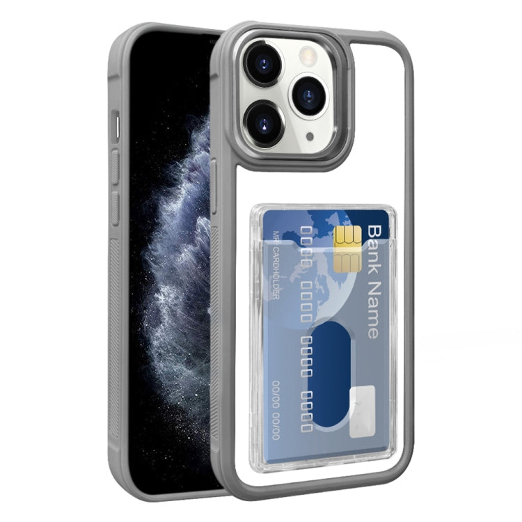 For iPhone 11 Pro Max Electroplated Card Bag Acrylic Hybrid TPU Phone Case