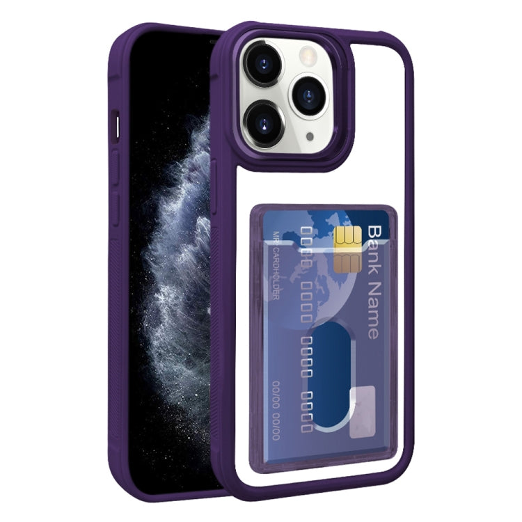 For iPhone 11 Pro Max Electroplated Card Bag Acrylic Hybrid TPU Phone Case