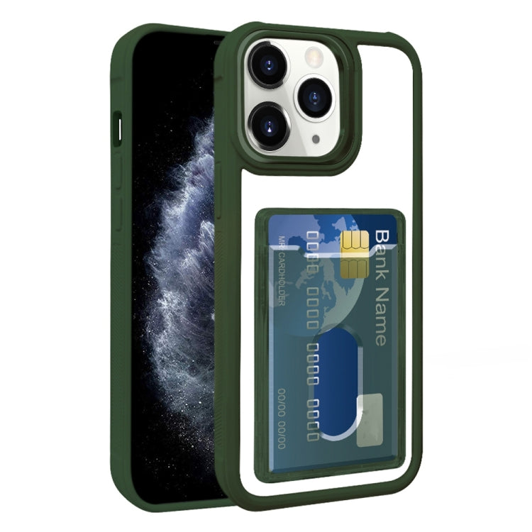 For iPhone 11 Pro Max Electroplated Card Bag Acrylic Hybrid TPU Phone Case