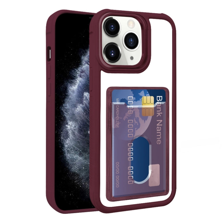 For iPhone 11 Pro Max Electroplated Card Bag Acrylic Hybrid TPU Phone Case