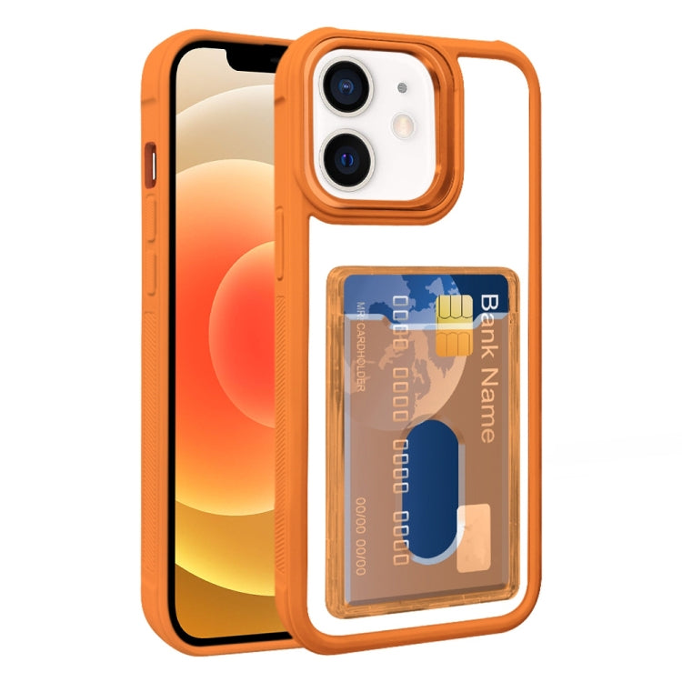 For iPhone 12 Electroplated Card Bag Acrylic Hybrid TPU Phone Case