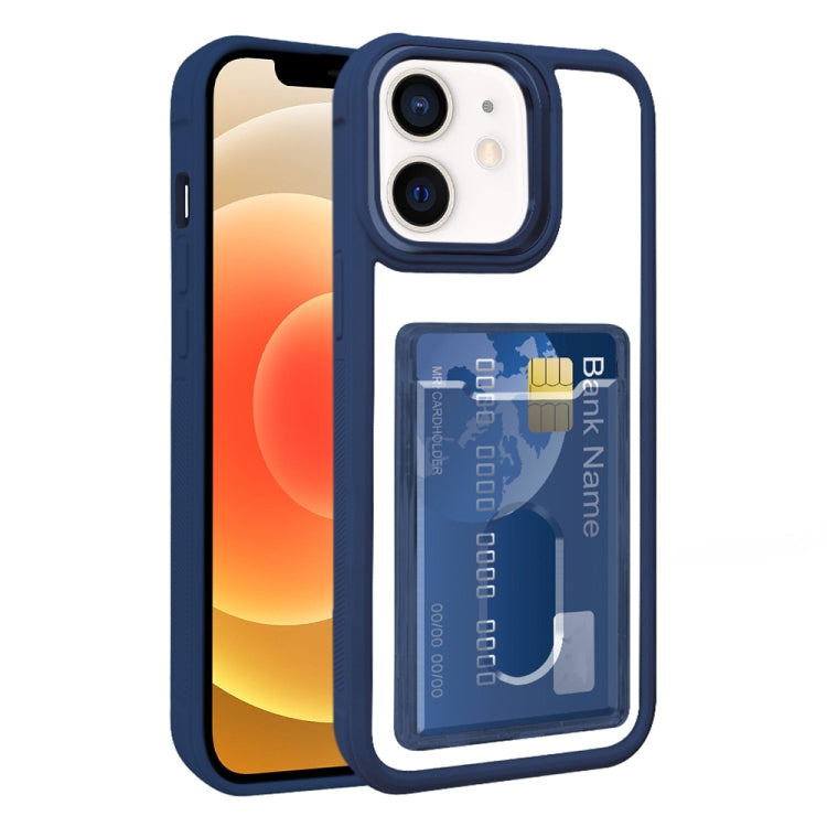 For iPhone 12 Electroplated Card Bag Acrylic Hybrid TPU Phone Case
