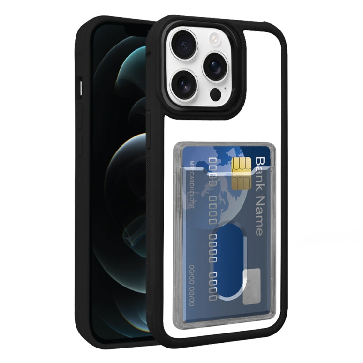 For iPhone 12 Pro Electroplated Card Bag Acrylic Hybrid TPU Phone Case