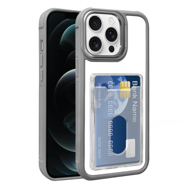 For iPhone 12 Pro Electroplated Card Bag Acrylic Hybrid TPU Phone Case