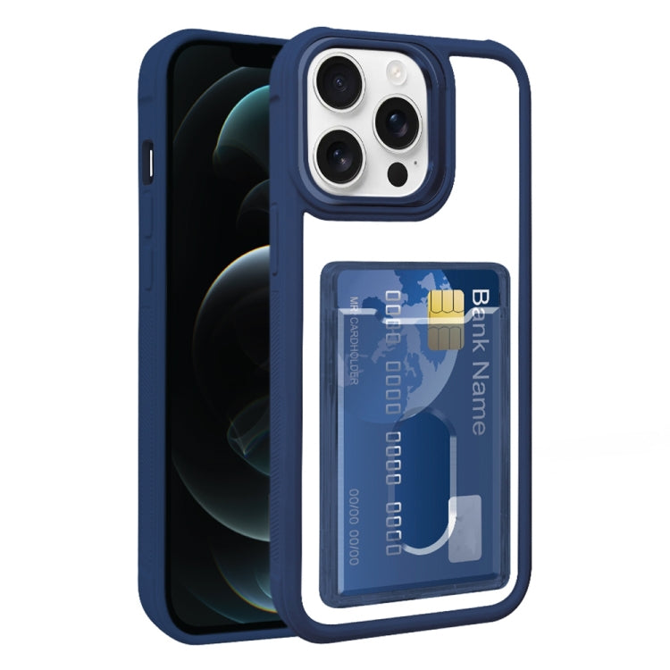 For iPhone 12 Pro Electroplated Card Bag Acrylic Hybrid TPU Phone Case
