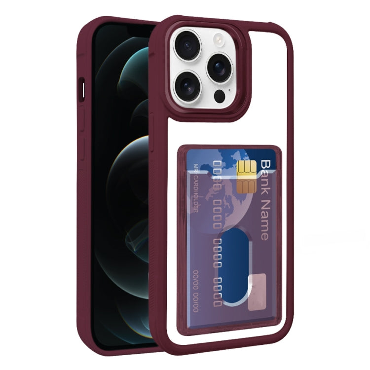 For iPhone 12 Pro Max Electroplated Card Bag Acrylic Hybrid TPU Phone Case