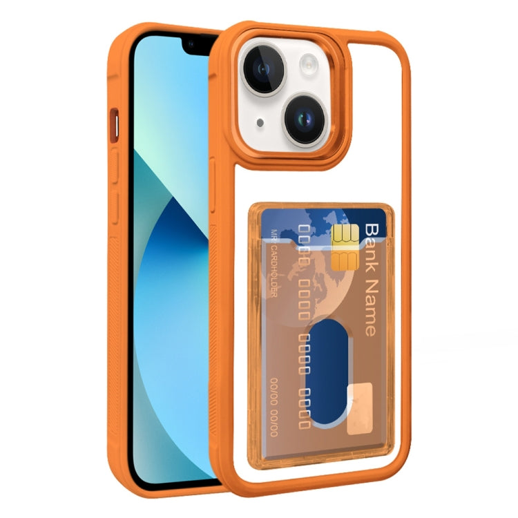 For iPhone 13 Electroplated Card Bag Acrylic Hybrid TPU Phone Case