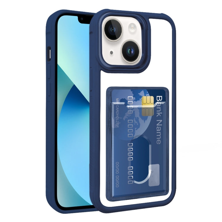 For iPhone 13 Electroplated Card Bag Acrylic Hybrid TPU Phone Case