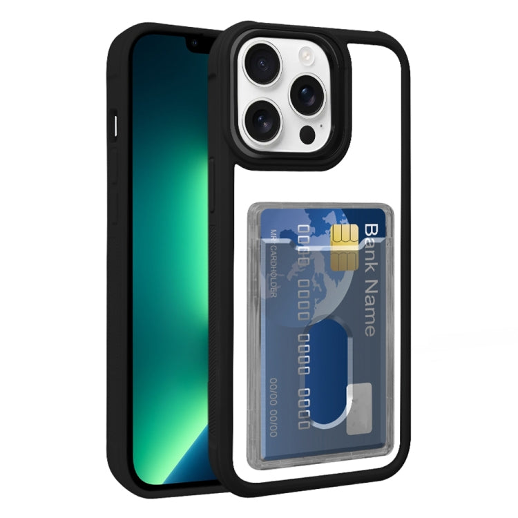 For iPhone 13 Pro Electroplated Card Bag Acrylic Hybrid TPU Phone Case
