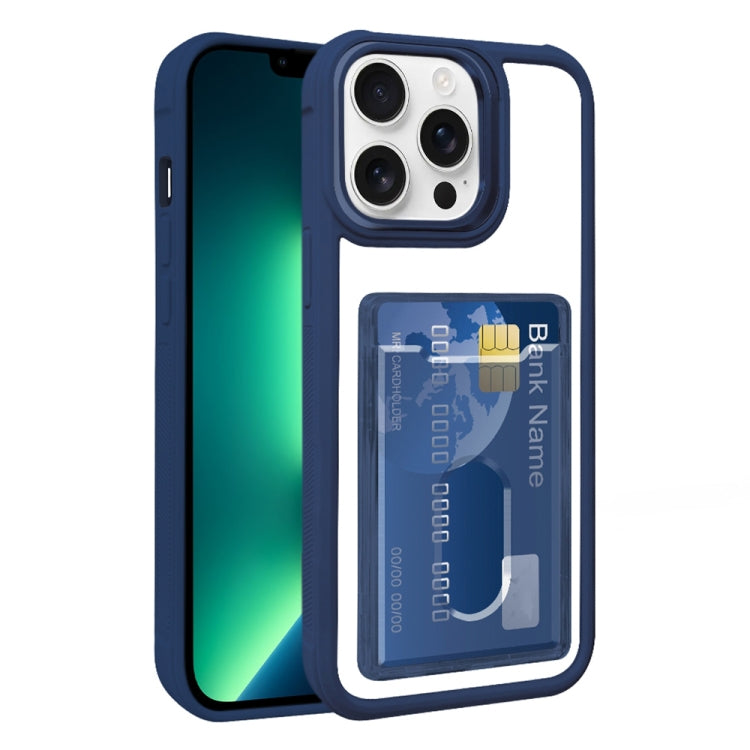 For iPhone 13 Pro Electroplated Card Bag Acrylic Hybrid TPU Phone Case