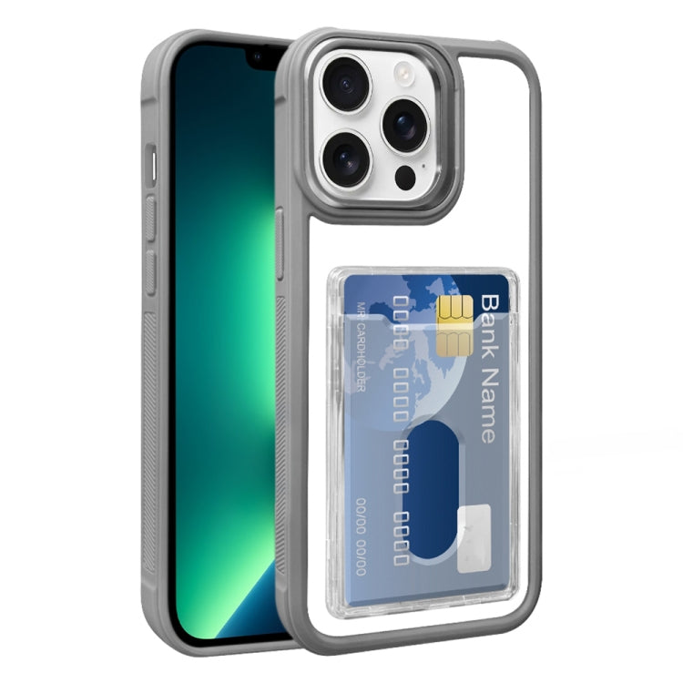For iPhone 13 Pro Max Electroplated Card Bag Acrylic Hybrid TPU Phone Case