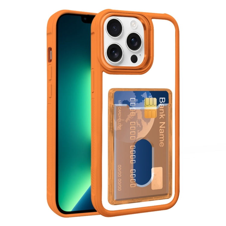 For iPhone 13 Pro Max Electroplated Card Bag Acrylic Hybrid TPU Phone Case